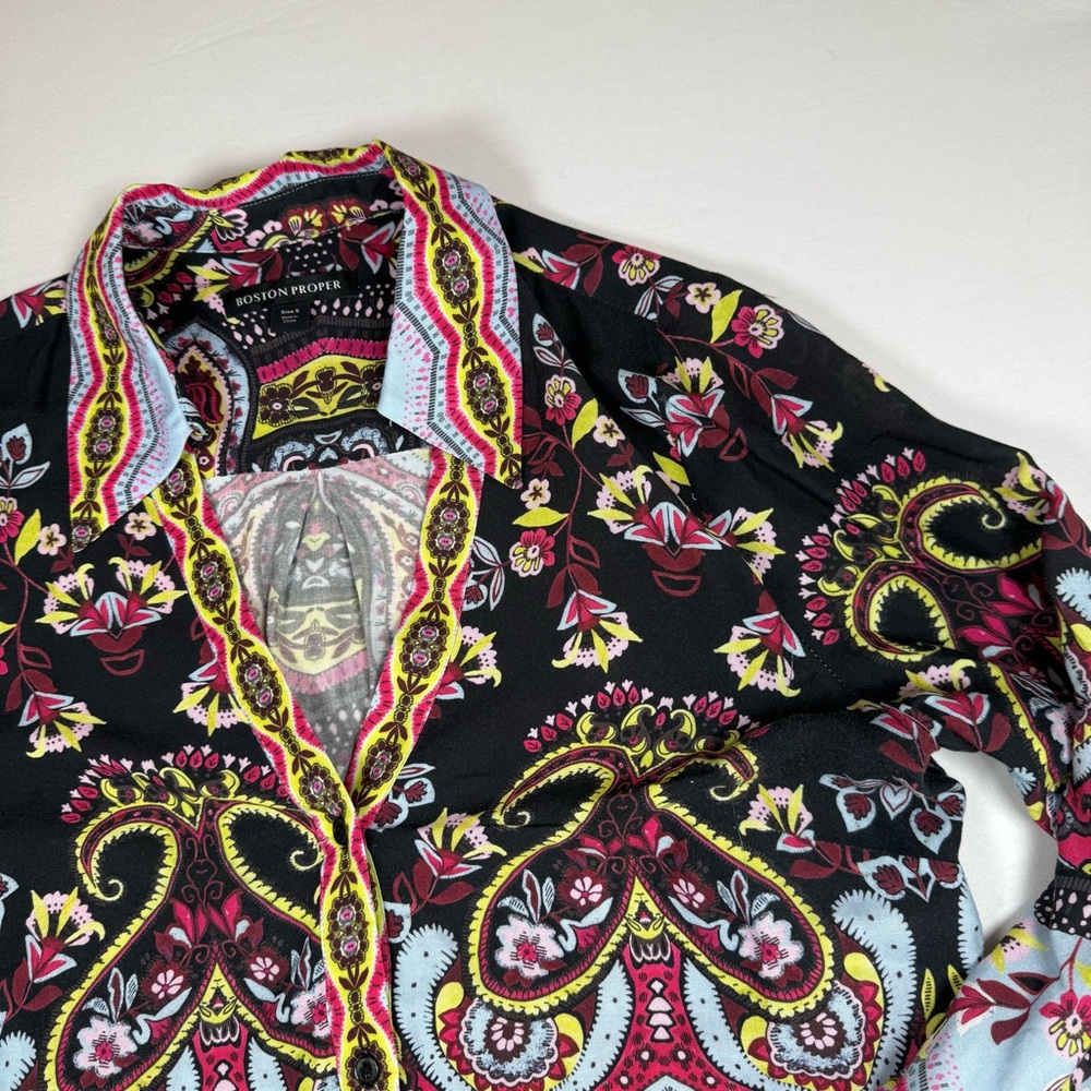 Boston Proper Button Down Blouse Flare - image 3